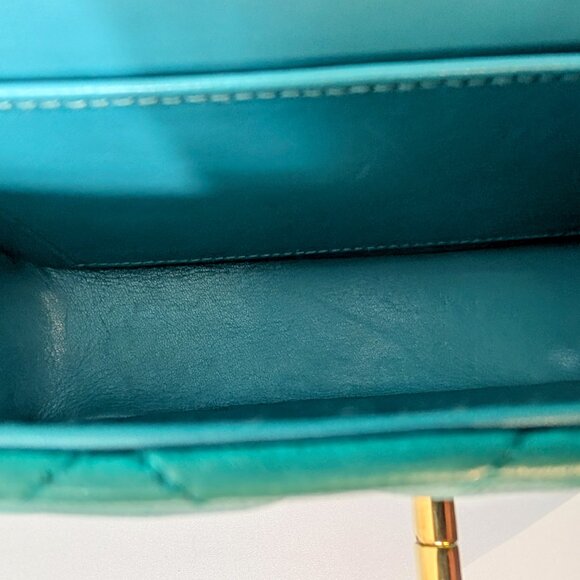 Chanel Vintage Teal Mini Rectangular Flap Bag - Picture 13 of 16